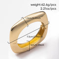 Wholesale shiny bangle bracelets - european & american style cross-border jewelry accessories - square, unique bangle - metal spring bracelet - open cuff for women