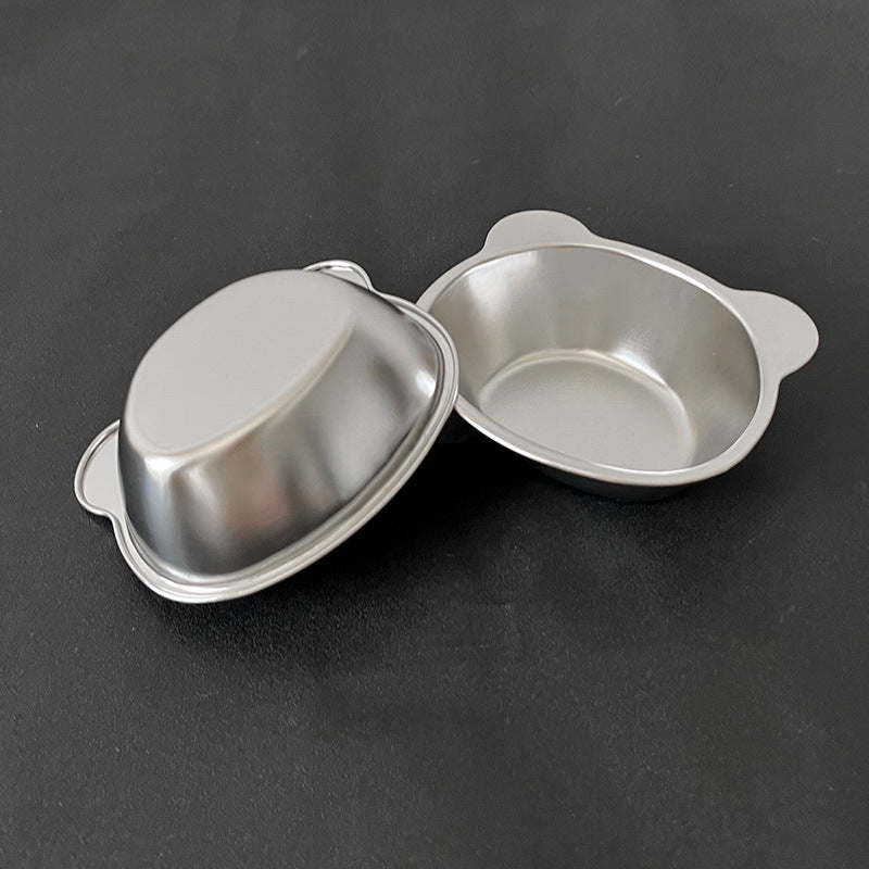 304 stainless steel panda plate - cartoon kids' snack plate, drop-proof, multi-compartment, double-handled pasta dish for home use