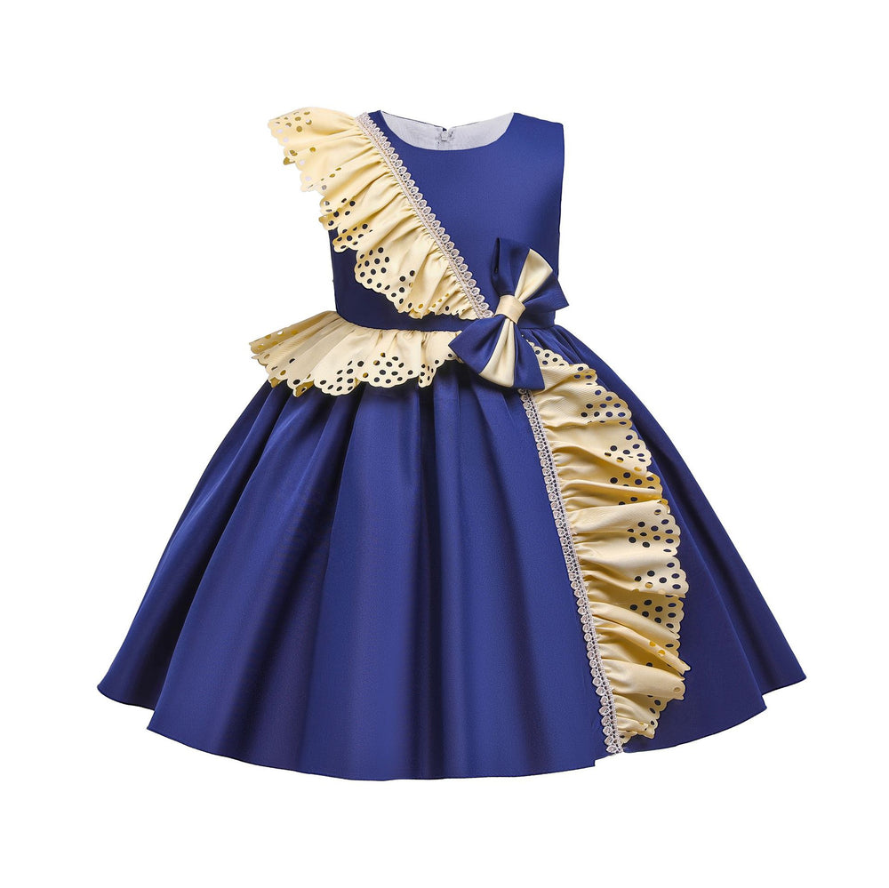 Export children's clothing satinkids dress princess dress girl dress host piano performance dress girl dress