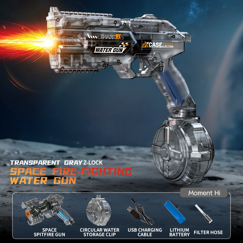 new energy-gathering ring electric water gun bursting deformation cool light large capacity fully automatic continuous water gun