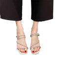 French chunky heel rhinestone sandals women's outdoor shoes 2024 new summer fairy style elegant sandals