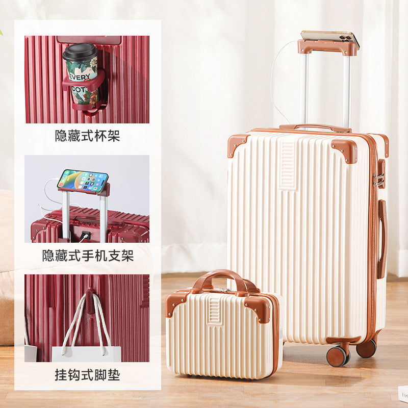 New multi-functional child and mother suitcase large-capacity men's and women's trolley case wear-resistant universal wheel suitcase password case