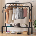 [upgraded model]-double rod coat hook 130 black