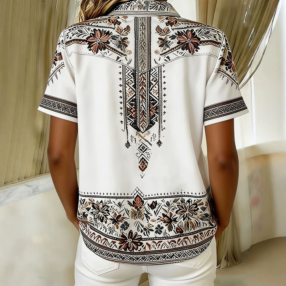 wholesale women's short-sleeved shirts, trendy shirt with hot-selling cross-border print designs, dropshipping available