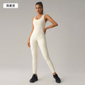fashion nude back yoga jumpsuit with breast pad and elastic peach butt lifting yoga fitness pants dlt007