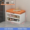 Entrance shoe changing stool, household shoe cabinet with seat, three-layer all-in-one flip-top storage shoe rack
