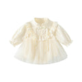 Baby clothes spring palace style khaki baby girl sweetcute mesh plate button long sleeves newborn baby skirt