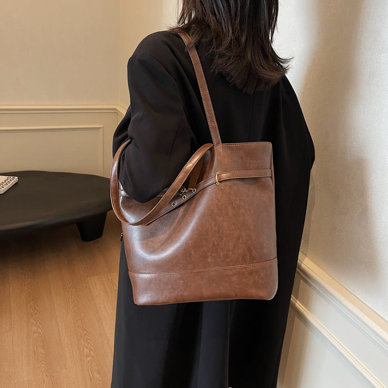 Retro backpack bag women's 2025 new fashion niche commuter tote bag versatile large-capacity shoulder bag