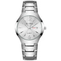 Mcykcy watch tungsten steel men's watch digital round quartz watch quartz gold and silver gold stainless steel