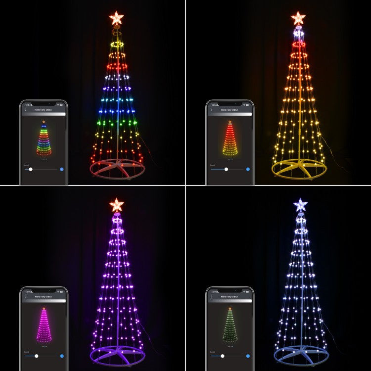 Customized  led lights, colored tree lights, DIY mobile phone remote control RGB wrought iron Christmas decorative leather line lights