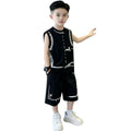 Kids' vest set:  new summer collection for boys - stylish sleeveless outfit for mid-to-large children, trendy two-piece summer set
