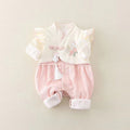 Newborn baby autumn outfit: girls' romper - perfect for full month, 100-day celebration, traditional chinese style, first birthday, chanel-inspired, outdoor wear, spring & autumn trendy style