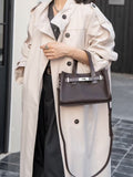 First-layer cowhide niche style design tote bag classy sense 2024fall and winter novice hand-held kelly bag shoulder crossbody bag for women