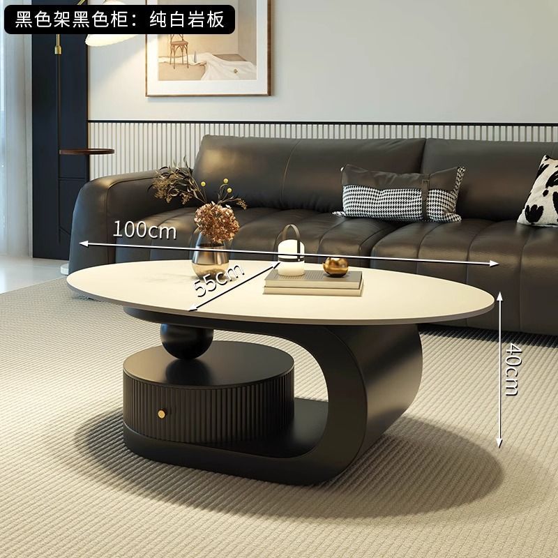 Accessible luxury italian slate coffee table cream style tea table tea table for home living room popular popular simple rental house coffee table