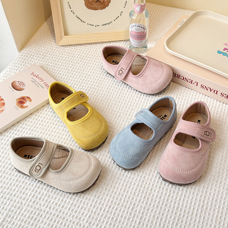 Children's French small leather shoes 2025 spring and autumn new Korean version of girls matte soft-soled princess shoes Birken Doudou shoes