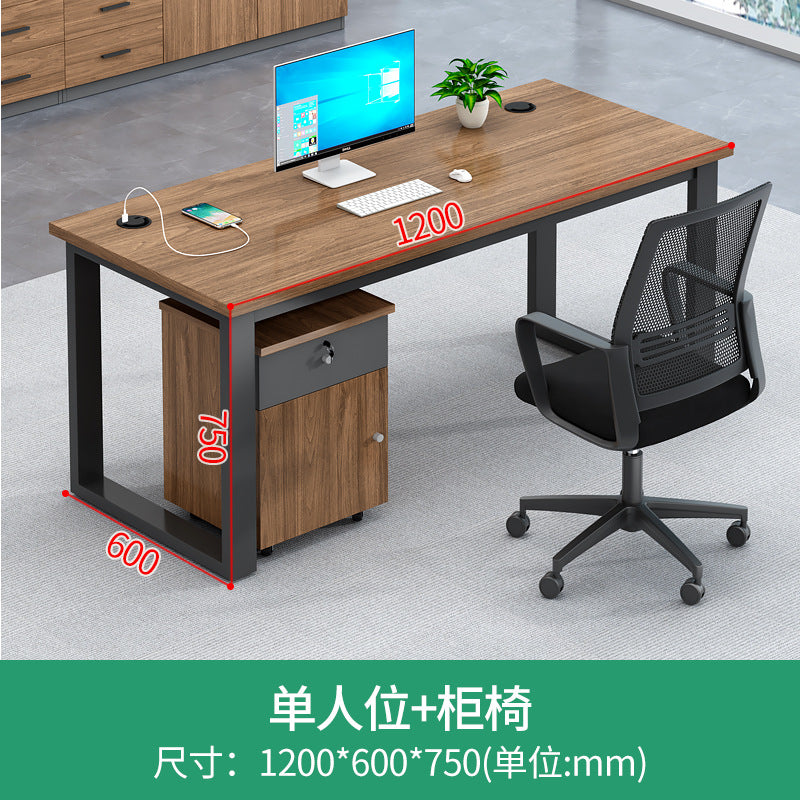Employee desk set, 4-seat open modern office desk and chair combination, 2/6 person e-commerce workstation
