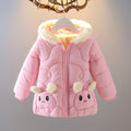 Kidsthickened high-quality cotton-padded clothes winter cartoon cotton clothes boys and girls style hooded outwear baby small cotton-padded jacket