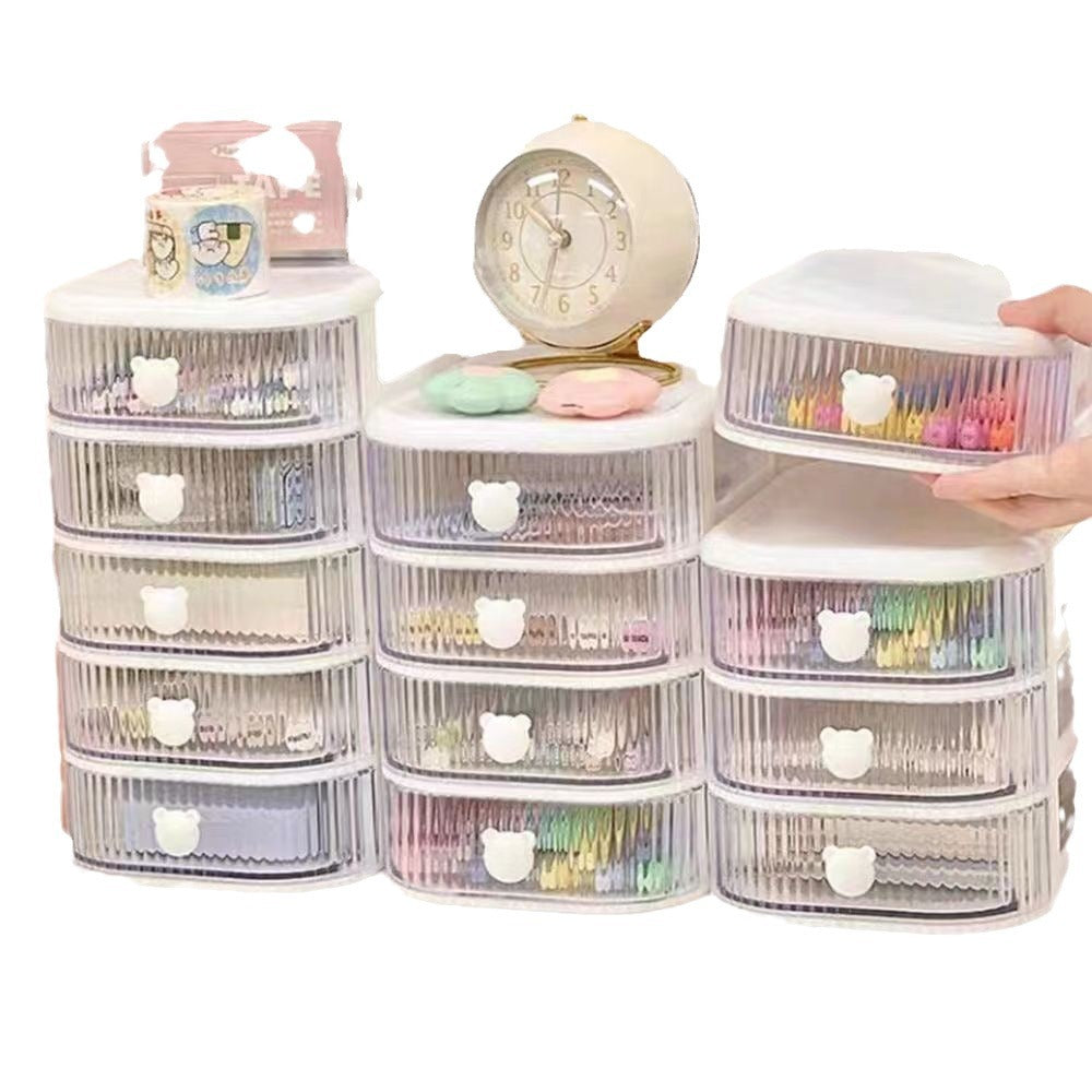 Desktop storage box - ins style drawer organizer for student dorms - multifunctional organizer for stationery, cosmetics, and hair accessories