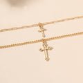 Wholesale alloy sweater chains - european & american style, statement & niche, light luxury jewelry for women - cross pendant necklaces, multi-layered choker chains