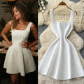 french chic sleeveless a-line knit mini dress - summer pearl embellished versatile dress