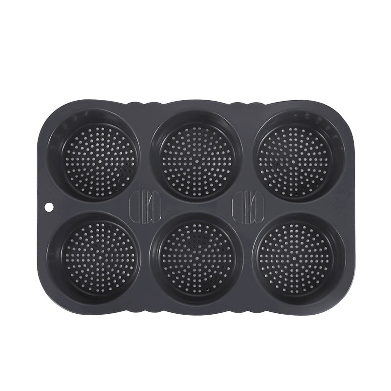 amazon food-grade silicone burger mold 6-cavity french bread mold easy release kitchen baking tool