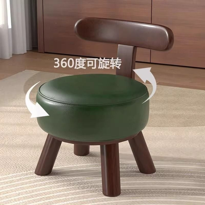 Backrest entry shoe changing stool living room low stool for home shoe changing stool can be rotated durable new chinoiserie solid wood shoe changing stool