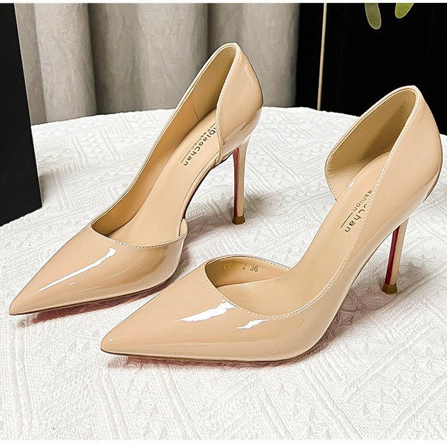 Wo huizhou 2026 autumn new arrival high heel pumps - nude with red sole, european & american chic, fashionable stiletto, pointed toe
