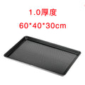 Commercial aluminum alloy rectangular oven baking pan, non-stick anodized, perforated bread cake baking tray, 60*40 cm
