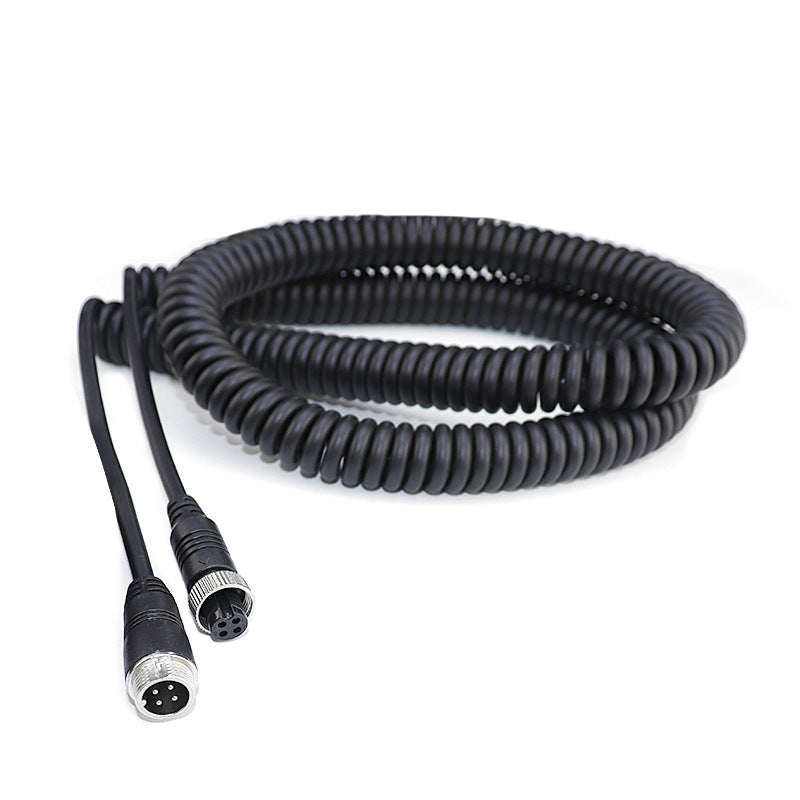 Car aviation cable Car four-way surveillance camera cable Trailer video Spring cable Aviation head extension cable