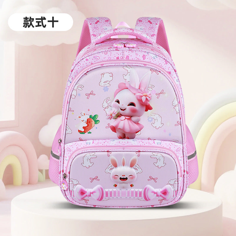 2025 new cute cartoon kids' backpack - large capacity, multi-compartment, lightweight, spine-protecting backpack for grades 1-3