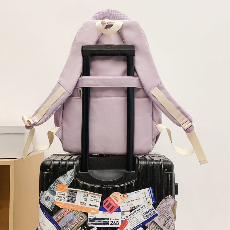 New fashionable junior high school student schoolbag simple high quality middle school student schoolbag large capacity backpack student schoolbag