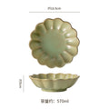 Clay salad bowl dessert soup bowl restaurant hotel high-value retro style tableware for home fruit plate noodle bowl cold bowl