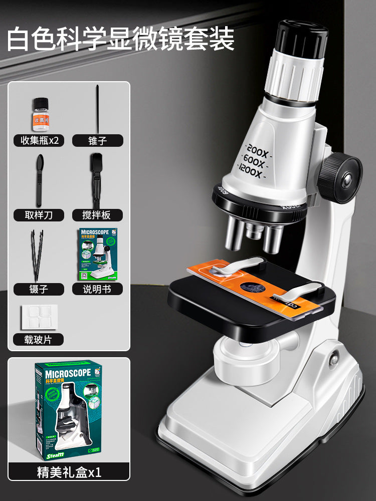Children's microscope set - see bacteria, science experiment kit, high-definition educational toy for elementary and middle school students, perfect for boys
