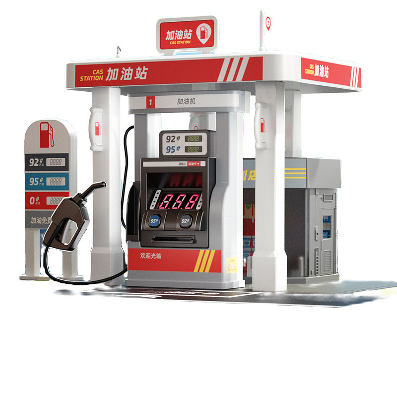 New large-sized realistic simulation gas station toy car wash garage toy for boys and children - educational toy
