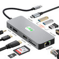 multi-screen mst displaylink three-display dual high-definition gigabit network card type-c usb3.2 docking station