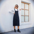Us station fashion cross-border export   new arrivalstylish denim strap dress  mid-length skirt