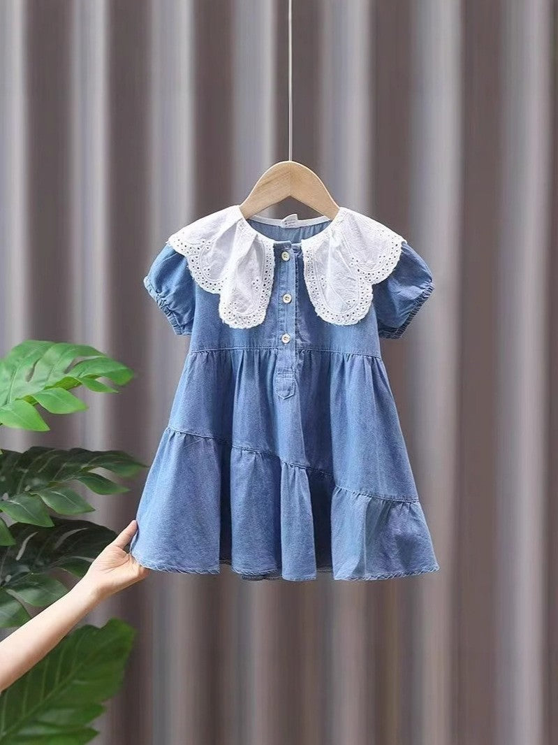 Girls' denim embroidered cartoon tank dress - spring/summer  new collection - wholesale & dropshipping available