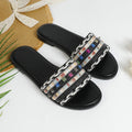 2025 new export summer women's slippers - fashionable, casual, comfortable, flat, ethnic style, one-strap woven design