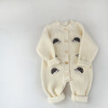 Baby fall and winter clothing one-piece clothes baby boy cartoon hedgehog knitting khaki girl thickenedsweateroutwear climbing suit