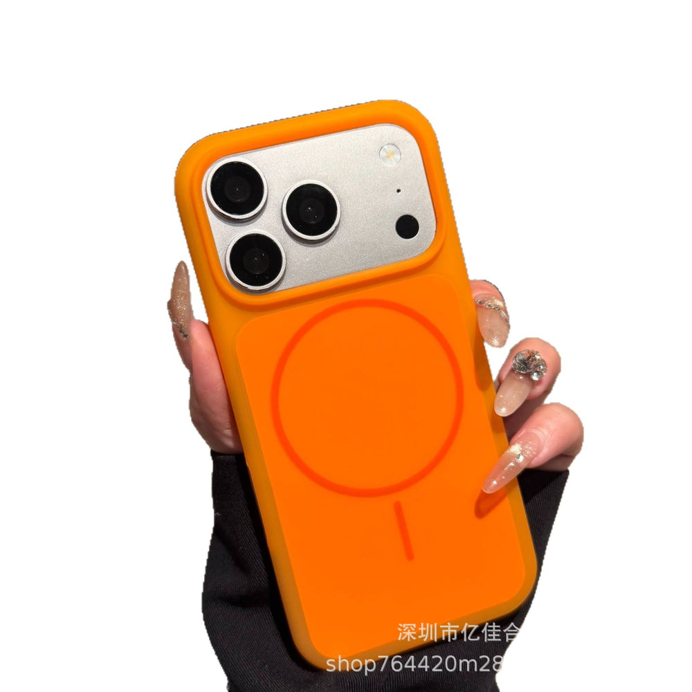 Ice cream jelly thin ring magnetic suction suitable for apple 17pro mobile phone case iphone16 liquid silicone anti-fall case