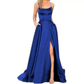 solid color european and american bridesmaid dresses long slimming off-the-shoulder best friend  fashion bridesmaid evening gowns