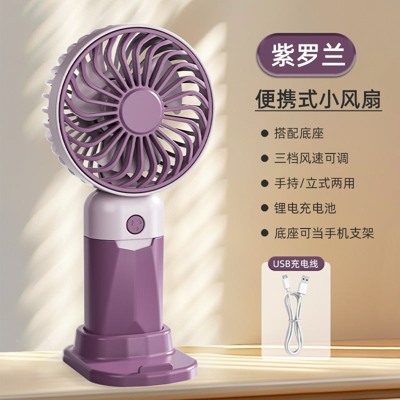 Handheld mini fan - portable, rechargeable, usb powered, silent desktop fan for office, student dorm, and travel