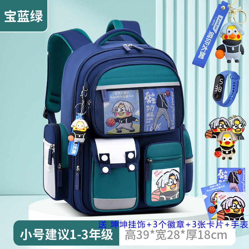 2026 new children's backpack for boys, elementary school grades 1-6, boys' and girls' spine-protecting, weight-reducing double shoulder bag