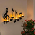 European-style iron music note wall sconce candle holder, romantic wedding anniversary decoration, bar home decor for living room and bedroom