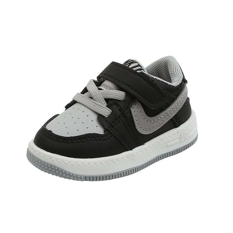 Shadow gray kids' sneakers - autumn/winter  new collection - versatile mid-top sneakers for boys and girls (lightly padded)