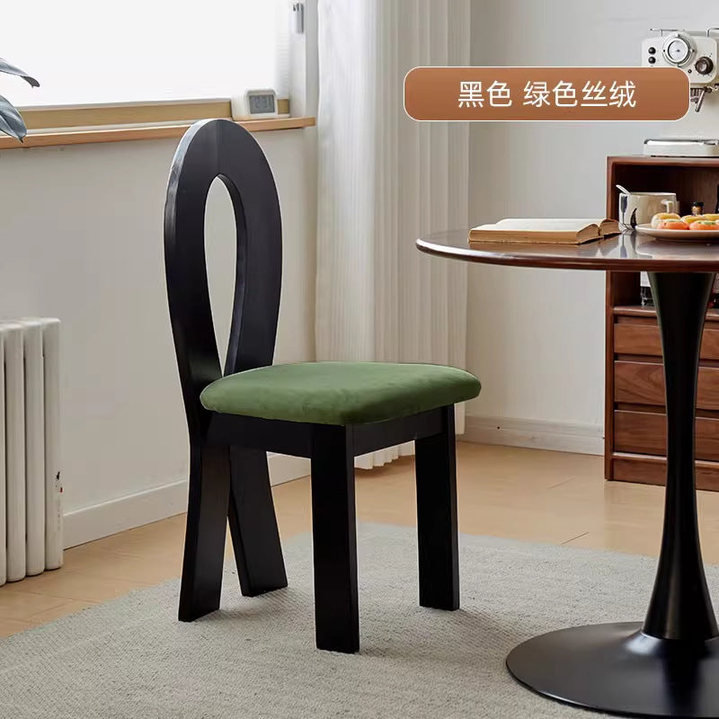 Solid wood keychain chair frenchretro solid wood dining chair soft-packed dining chair medieval style for home makeup chair back chair