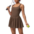 fashion nude fake two-piece sports dress fashion tape pocket bottom outdoor running fitness tennis skirt