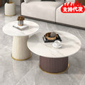 Nordic rock slab living room coffee table set - new light luxury modern small apartment creative trendy round side table