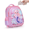 New arrival concave and convex leather primary school student pull rod school bag for grades 3 to 6 kids cartoon three-piece set backpack in stock