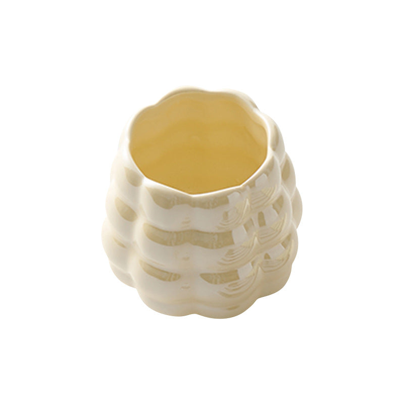 Influencer-approved creamy fruit fork set: electroplated, luxe storage jar, high-value coffee table decor, fruit picks